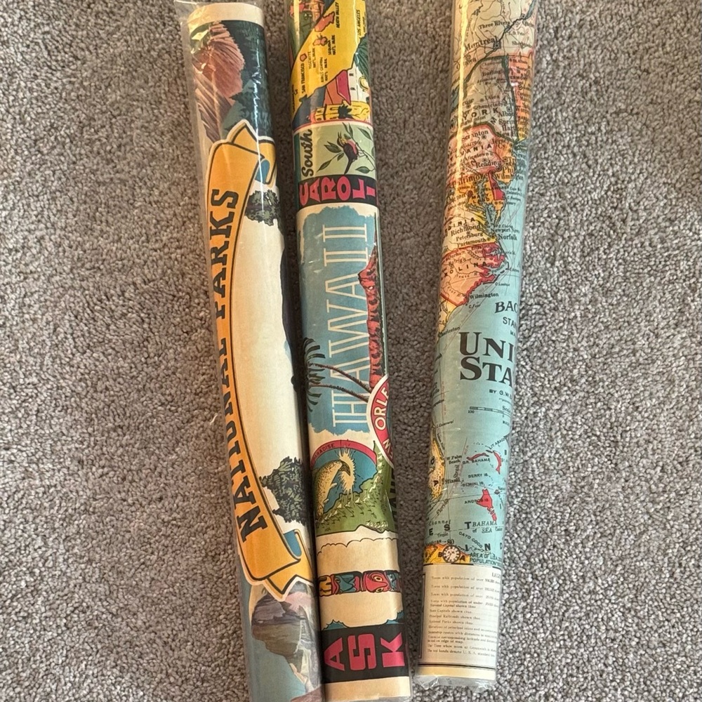 Vintage Map Wrapping Paper Set